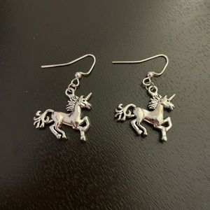 Handmade Unicorn Fishhook Dangle Earrings